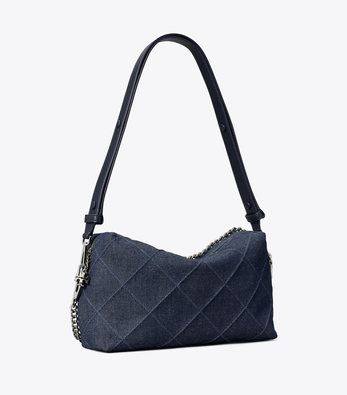 Tory Burch Large Fleming Denim Soft Crossbody Bag - Blue