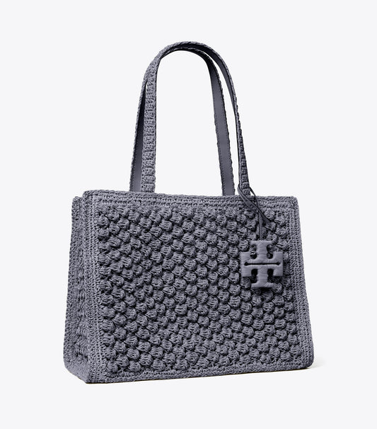 Tory Burch Small Ella Hand-Crocheted Popcorn Tote - Gray