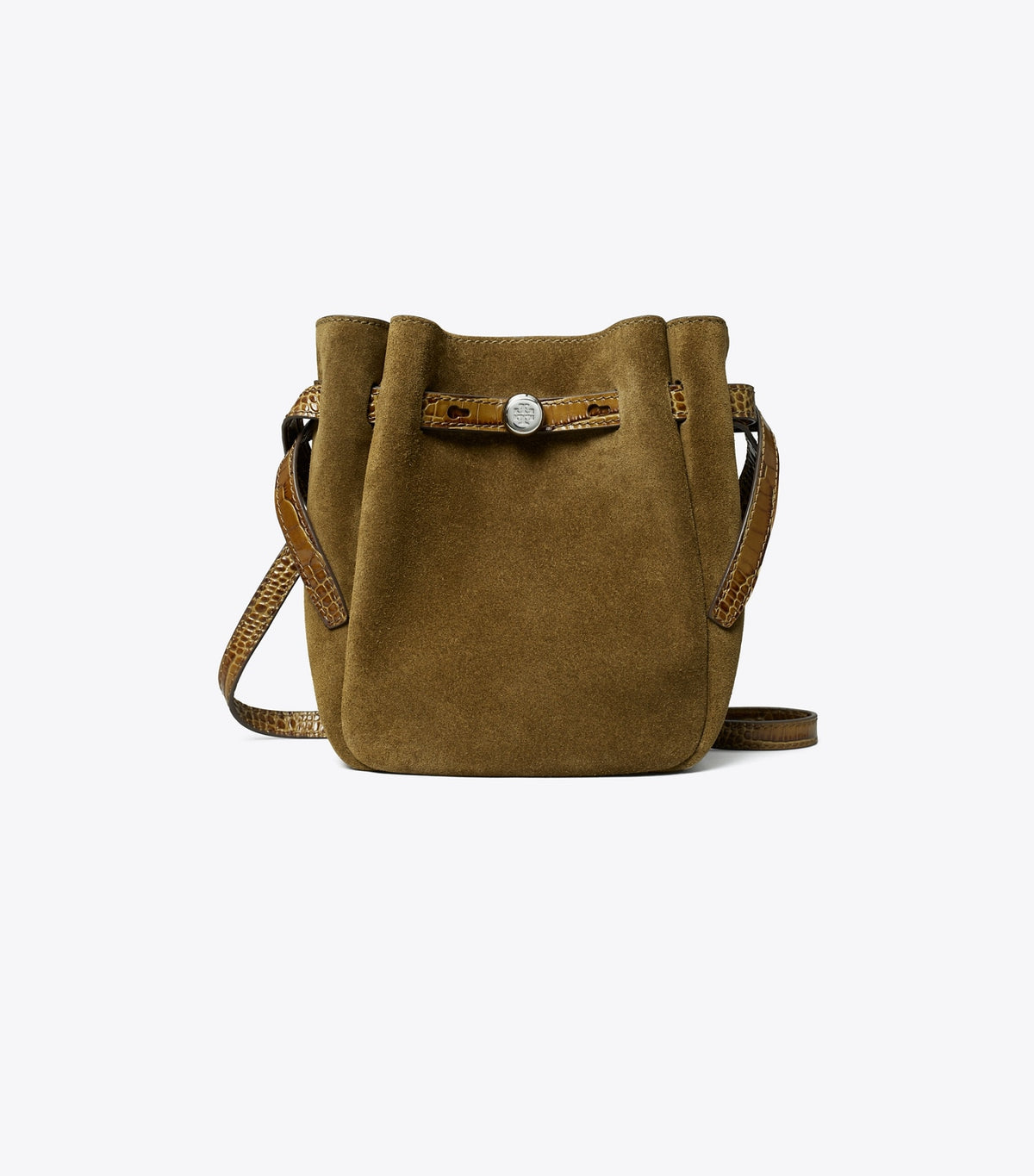 Tory Burch Small Suede Crossbody - Deep Olive