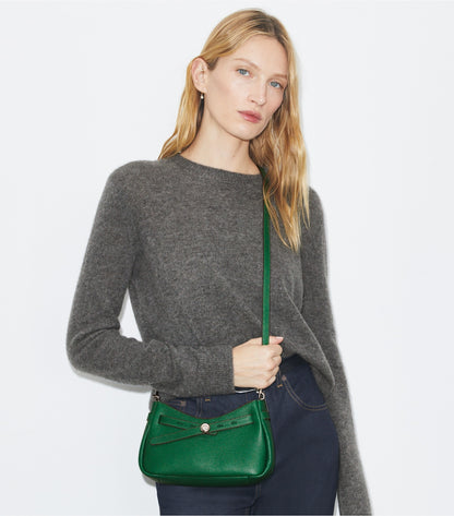 Tory Burch Romy Zip Top Crossbody - Dark Kale