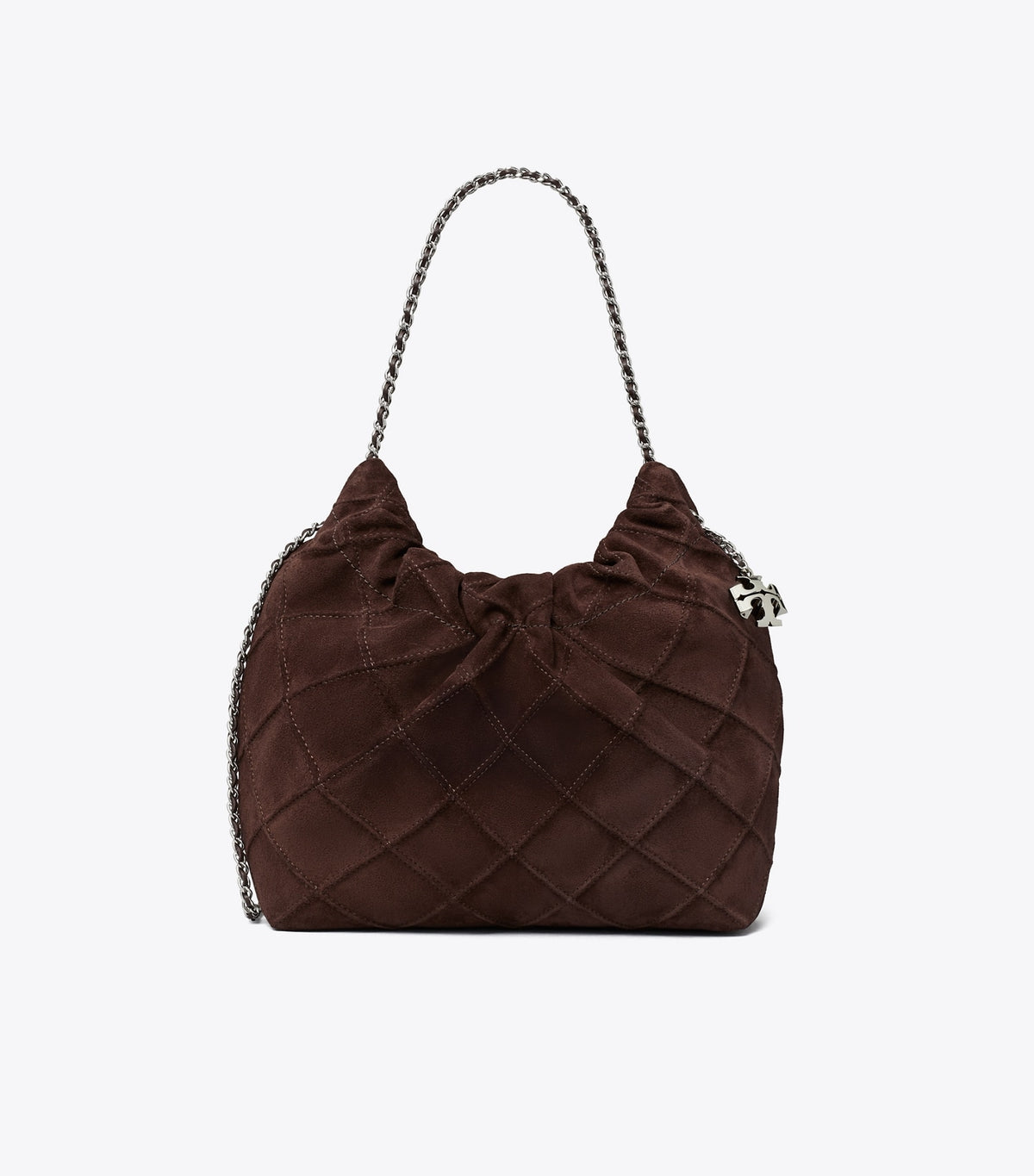 Tory Burch Mini Fleming Soft Suede Hobo Bag - Licorice