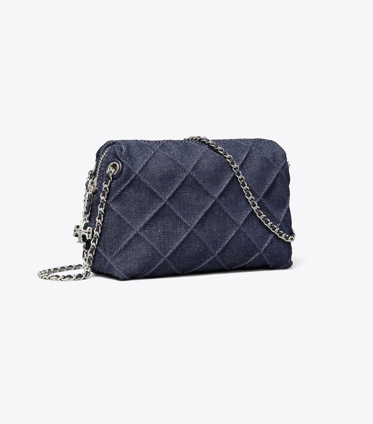 Tory Burch Fleming Denim Soft Crossbody Bag - Blue