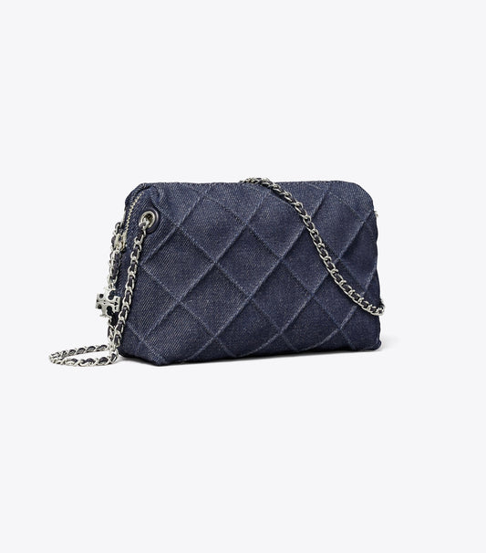Tory Burch Fleming Denim Soft Crossbody Bag - Blue