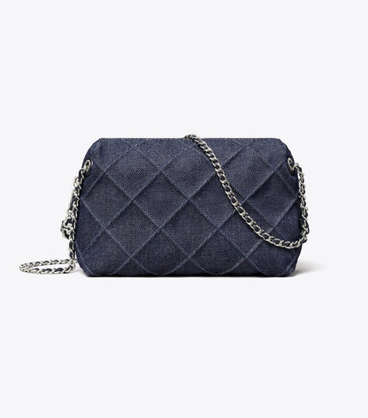 Tory Burch Fleming Denim Soft Crossbody Bag - Blue