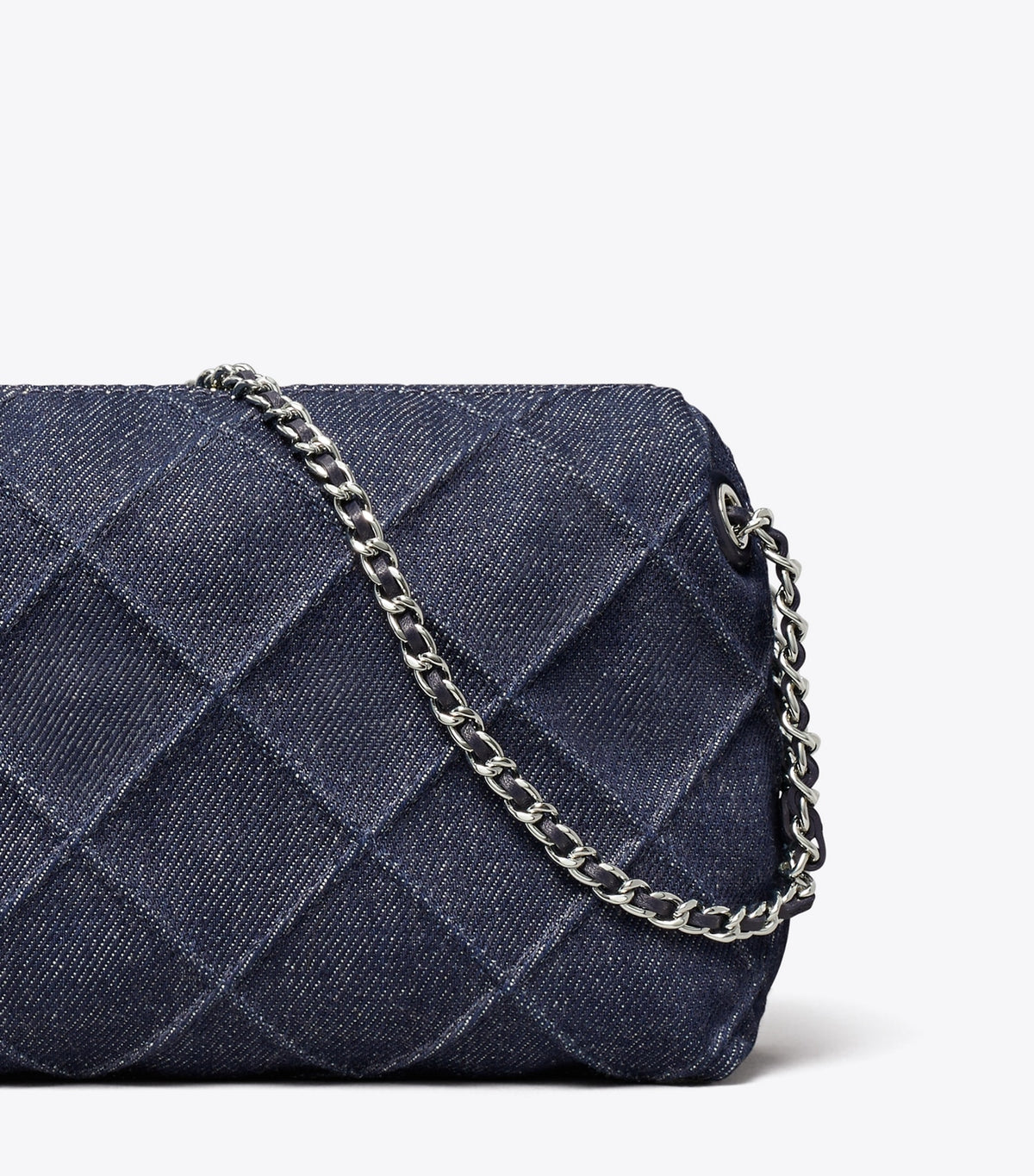 Tory Burch Fleming Denim Soft Crossbody Bag - Blue