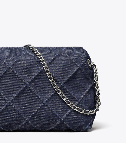 Tory Burch Fleming Denim Soft Crossbody Bag - Blue