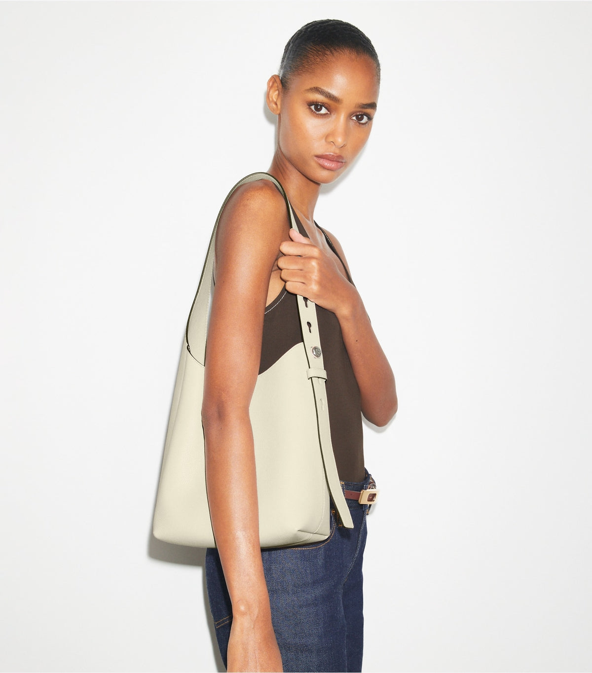 Tory Burch Small Hobo Bag - Light Cream