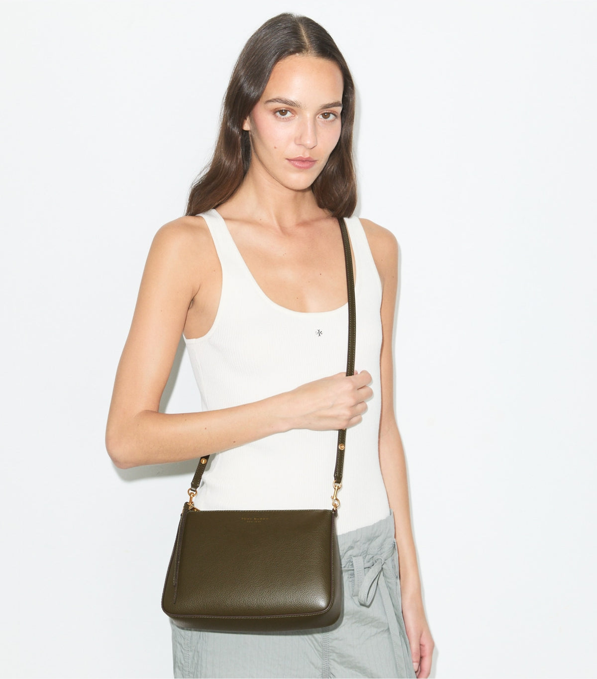 Tory Burch Small Perry Shoulder Bag - Dark Olive