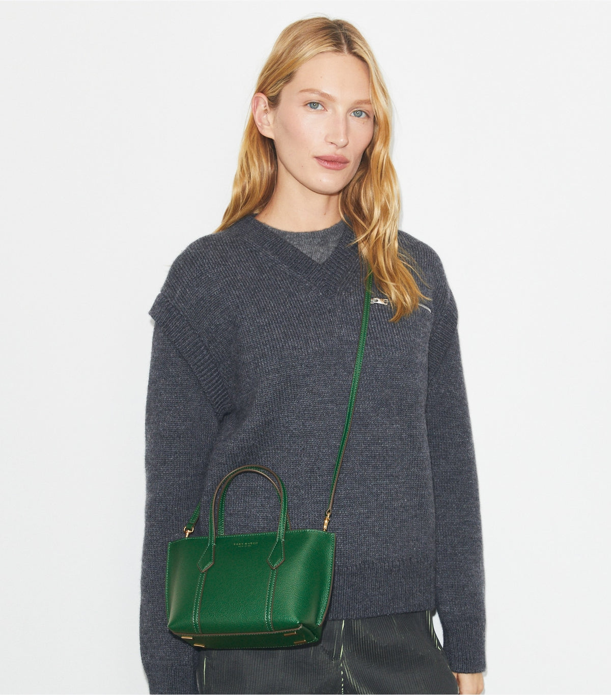 Tory Burch Mini Perry Tote - Dark Kale
