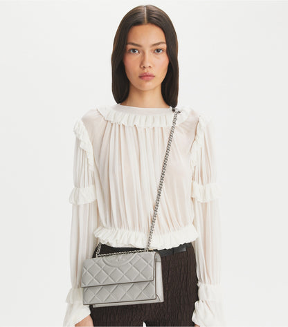 Tory Burch Small Fleming Shoulder Bag - Gray