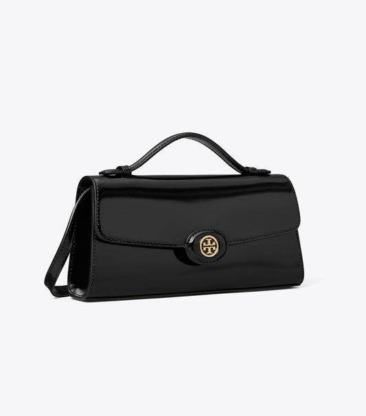 Tory Burch Mini Robinson Spazzolato Crossbody - Black