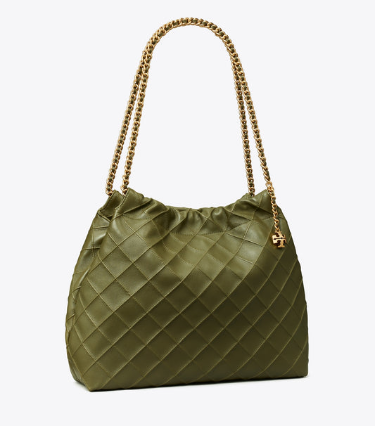 Tory Burch Fleming Soft Hobo Bag - Dark Olive