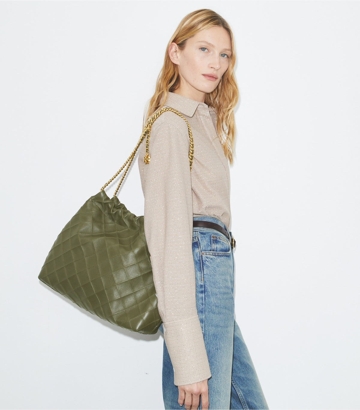 Tory Burch Fleming Soft Hobo Bag - Dark Olive