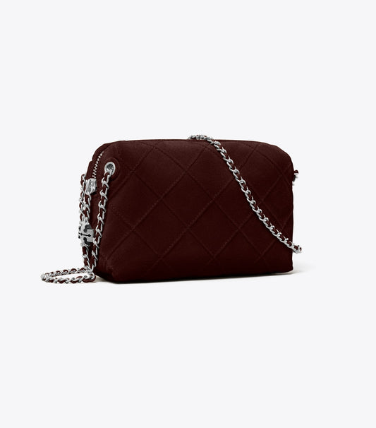 Tory Burch Fleming Suede Soft Crossbody Bag - Licorice
