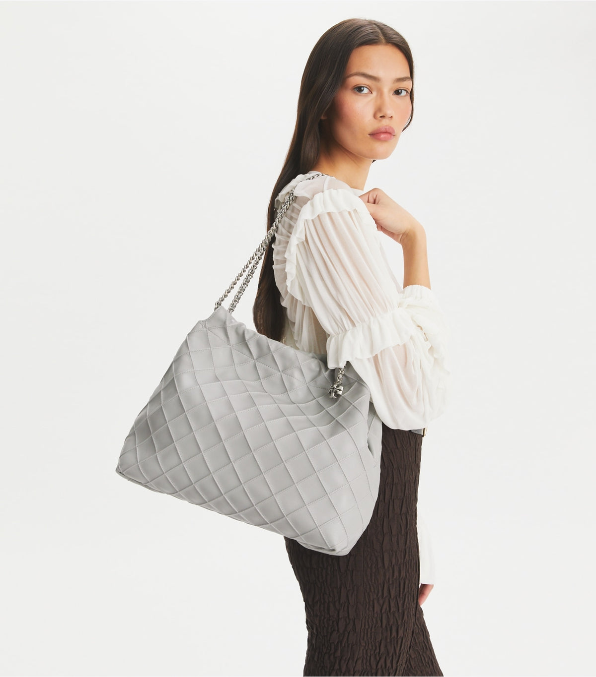 Tory Burch Fleming Soft Hobo Bag - Gray