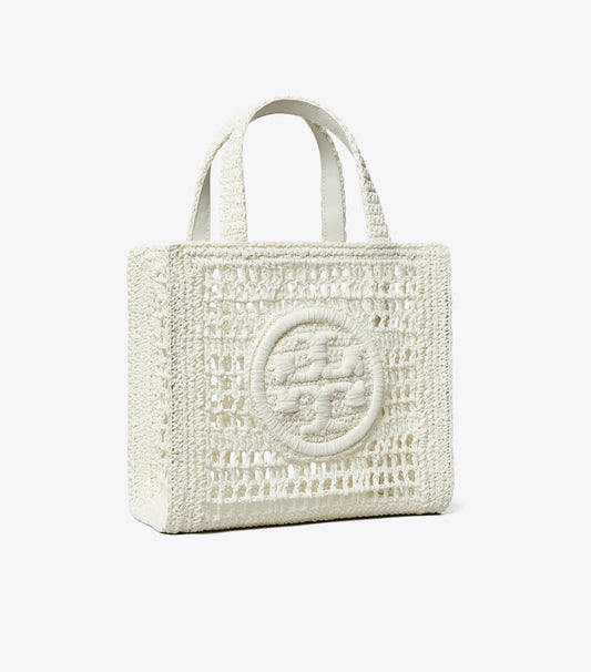 Tory Burch Mini Ella Hand-Crocheted Tote - White