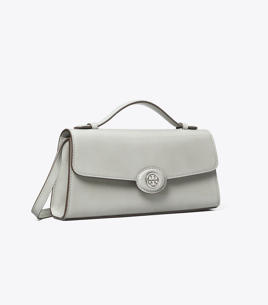 Tory Burch Mini Robinson Spazzolato Crossbody - Light Granite