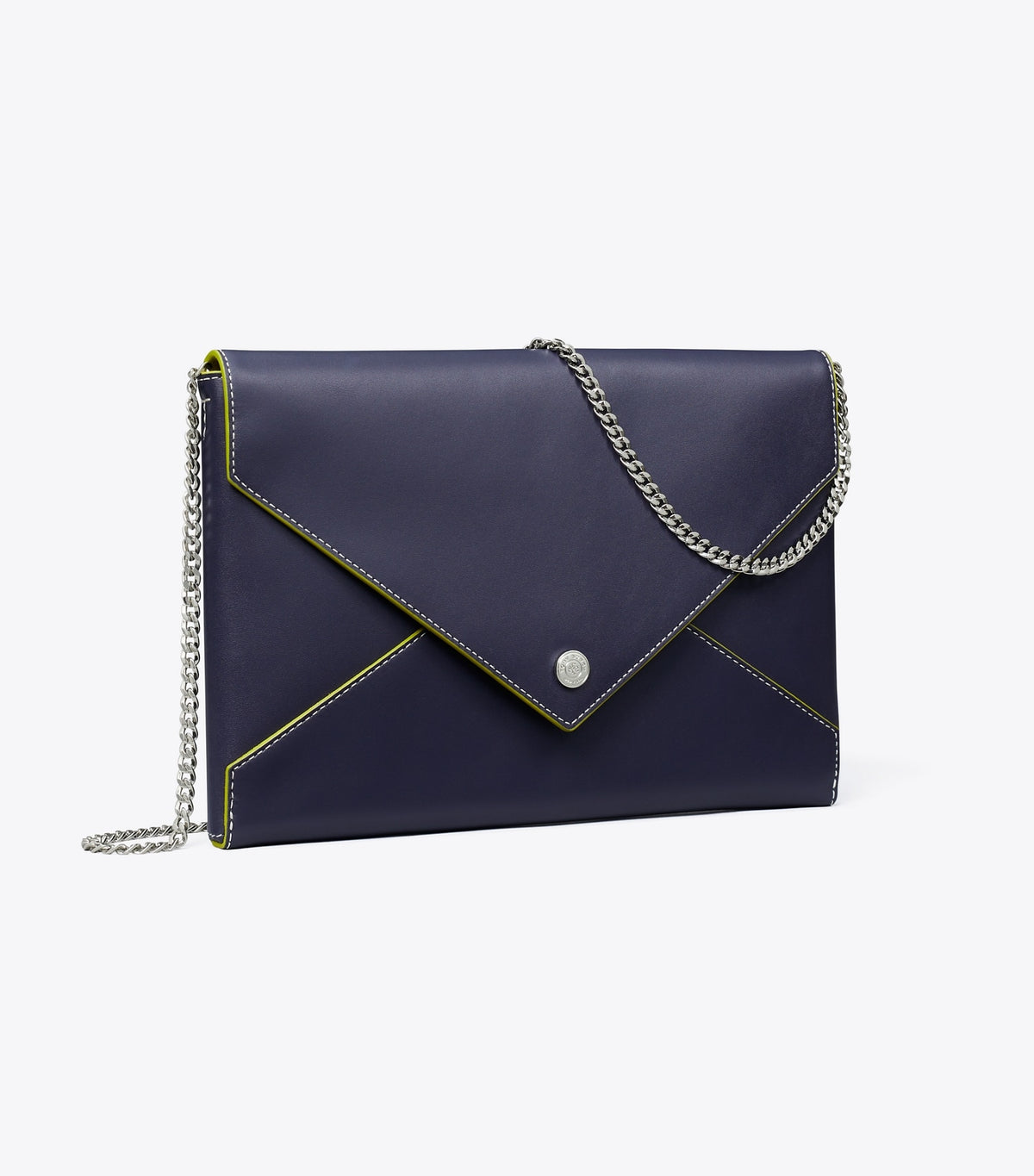 Tory Burch Smooth Leather Envelope Chain Pouch - Midnight