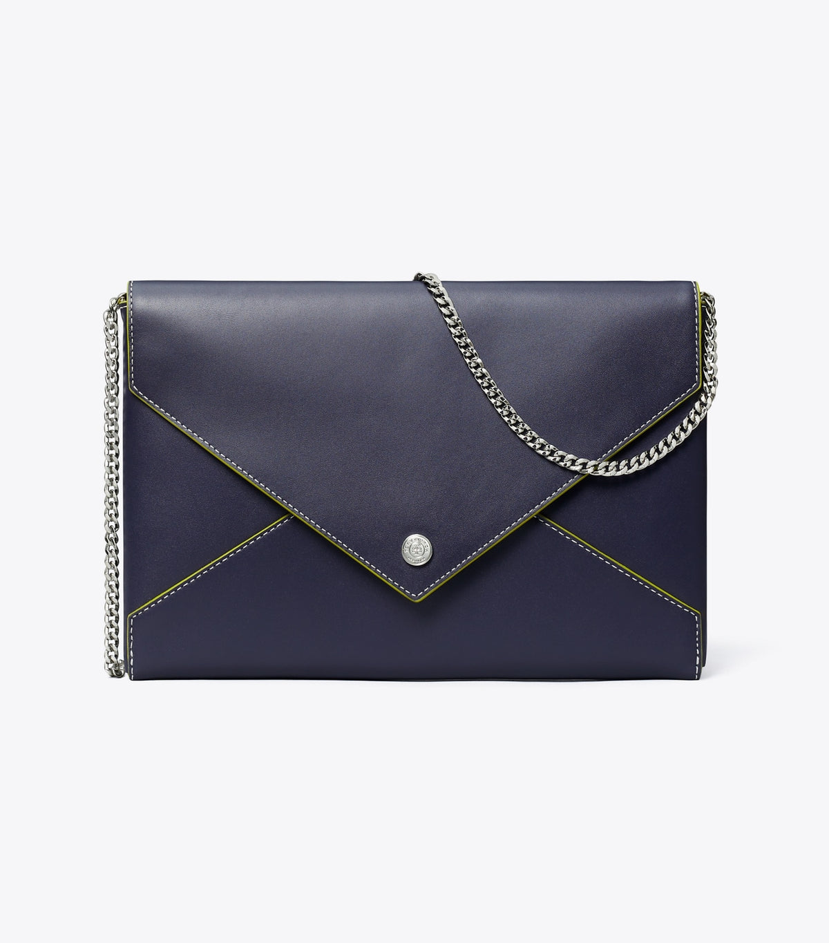 Tory Burch Smooth Leather Envelope Chain Pouch - Midnight