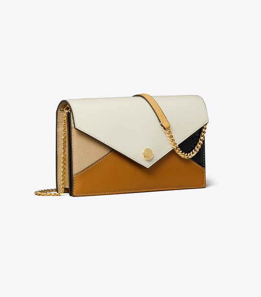Tory Burch Leather Envelope Crossbody - Blanc Multi