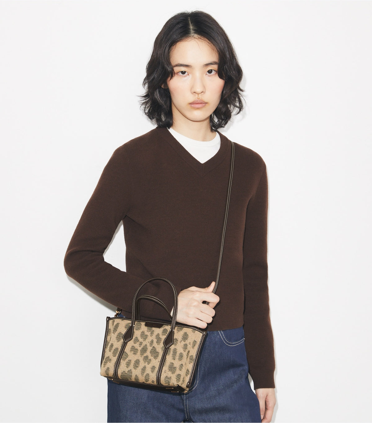 Tory Burch Mini Perry Canvas Tote - Cheetah