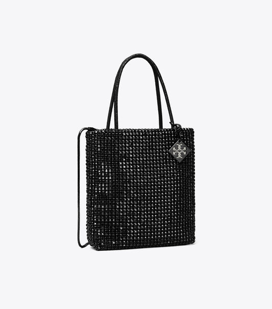 Tory Burch Night Owl Crystal-Embellished Mini Tote - Black