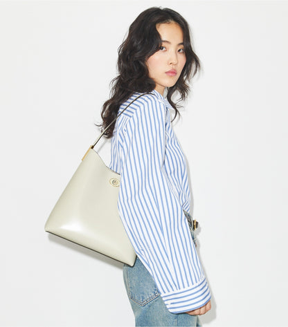 Tory Burch Robinson Spazzolato Hobo Bag - Shea Butter