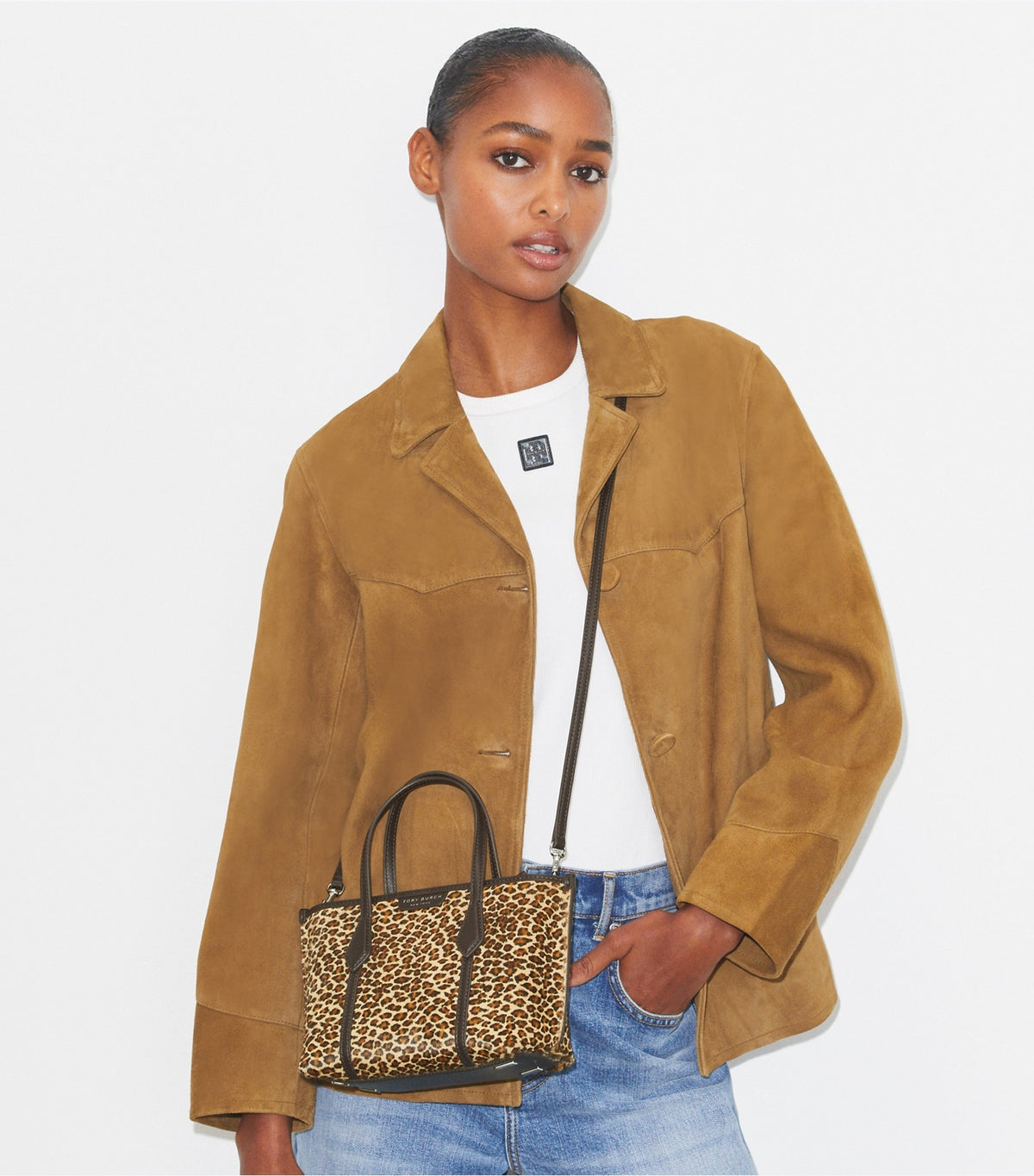 Tory Burch Perry Leopard Mini Tote - Multi