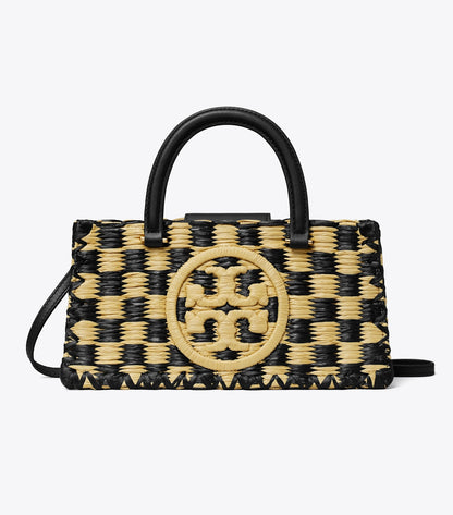 Tory Burch Ella Hand-Crocheted East-West Tote - Black / Natural