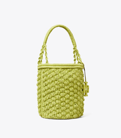 Tory Burch Ella Hand-Crocheted Popcorn Bucket Bag - Citrus Green