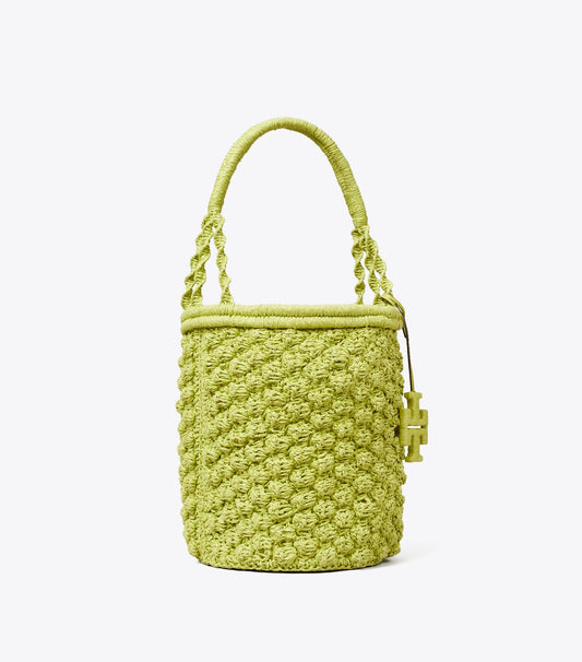 Tory Burch Ella Hand-Crocheted Popcorn Bucket Bag - Citrus Green
