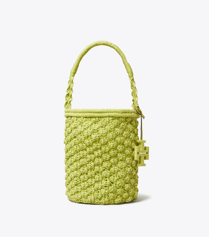 Tory Burch Ella Hand-Crocheted Popcorn Bucket Bag - Citrus Green