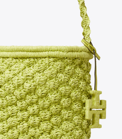 Tory Burch Ella Hand-Crocheted Popcorn Bucket Bag - Citrus Green