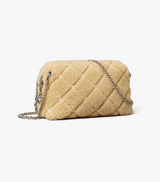 Tory Burch Fleming Soft Shearling Crossbody Bag - Ivory