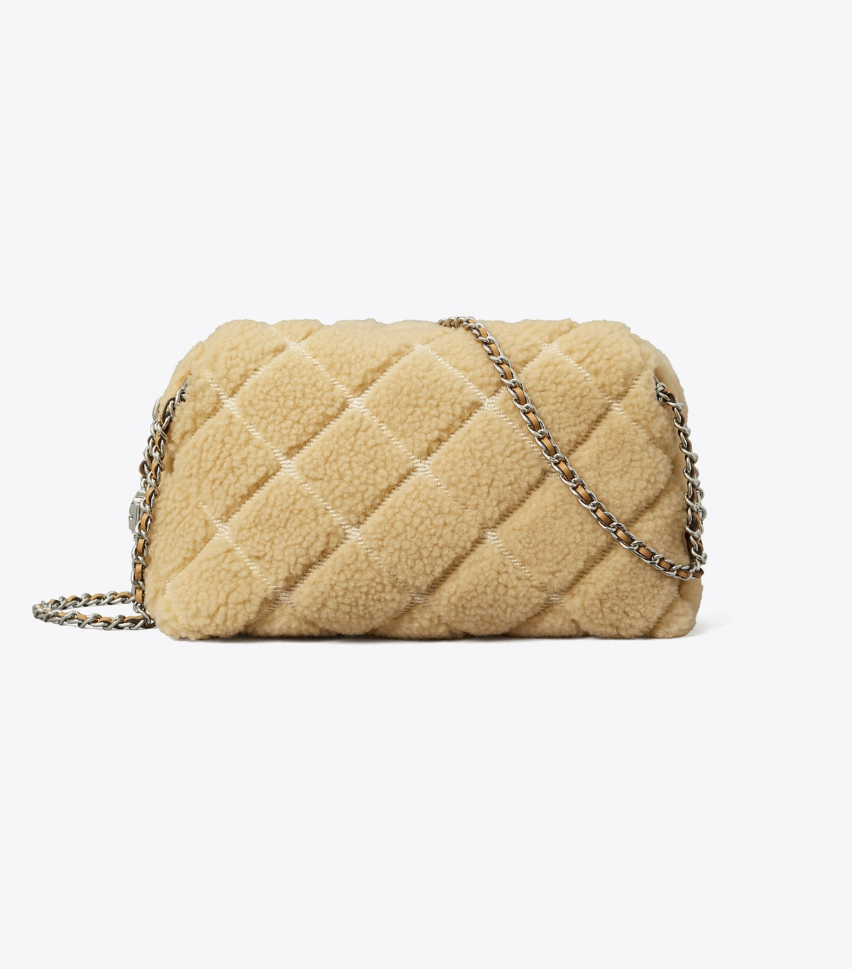 Tory Burch Fleming Soft Shearling Crossbody Bag - Ivory