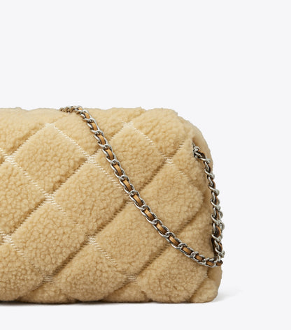Tory Burch Fleming Soft Shearling Crossbody Bag - Ivory