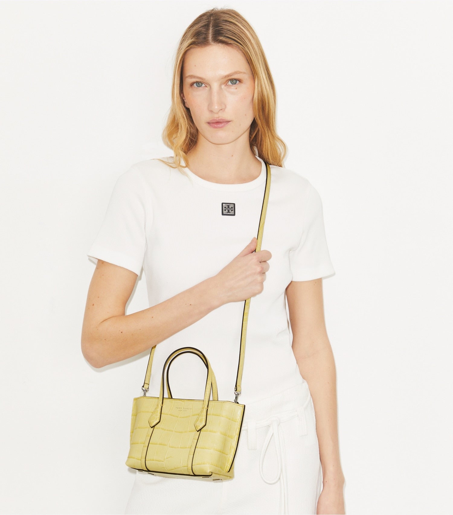 Tory Burch Mini Perry Embossed Tote - Yellow Sky