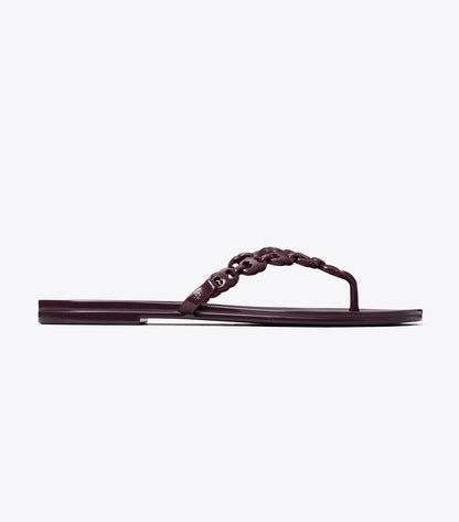 Tory Burch Gemini Link Jelly Flip-Flop - Dark Carmine