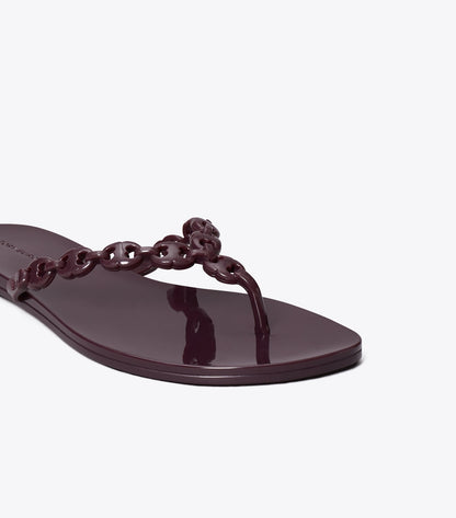 Tory Burch Gemini Link Jelly Flip-Flop - Dark Carmine