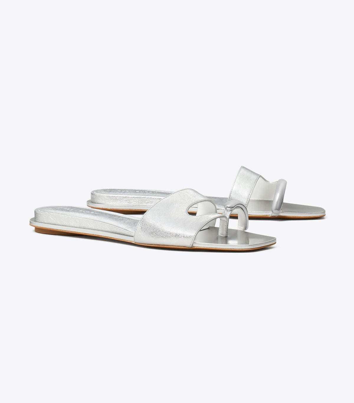 Tory Burch Pierced Slide - Bright Silver / Silver