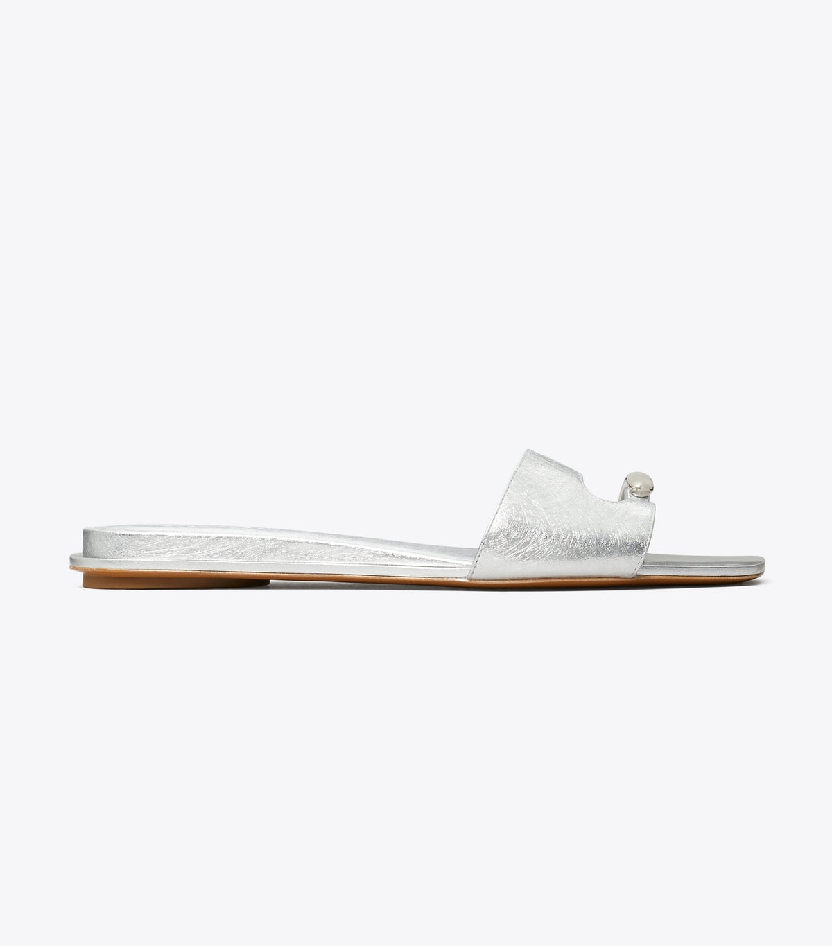 Tory Burch Pierced Slide - Bright Silver / Silver