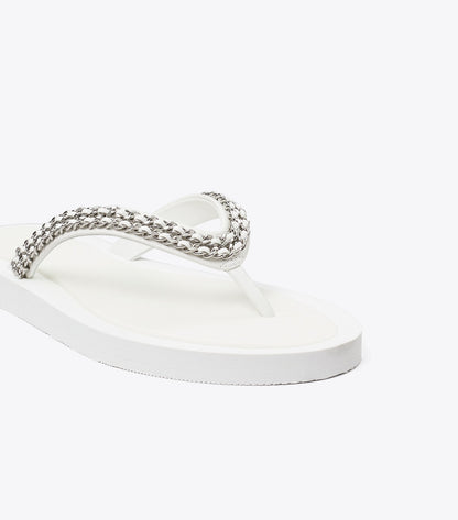 Tory Burch Kira Chain Flip-Flop - White