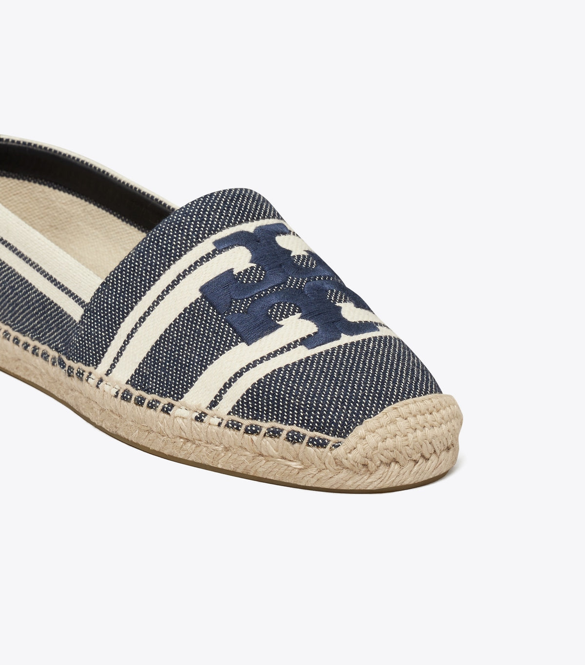 Tory Burch Double T Jacquard Espadrille - Blue Chiaro / Ash White