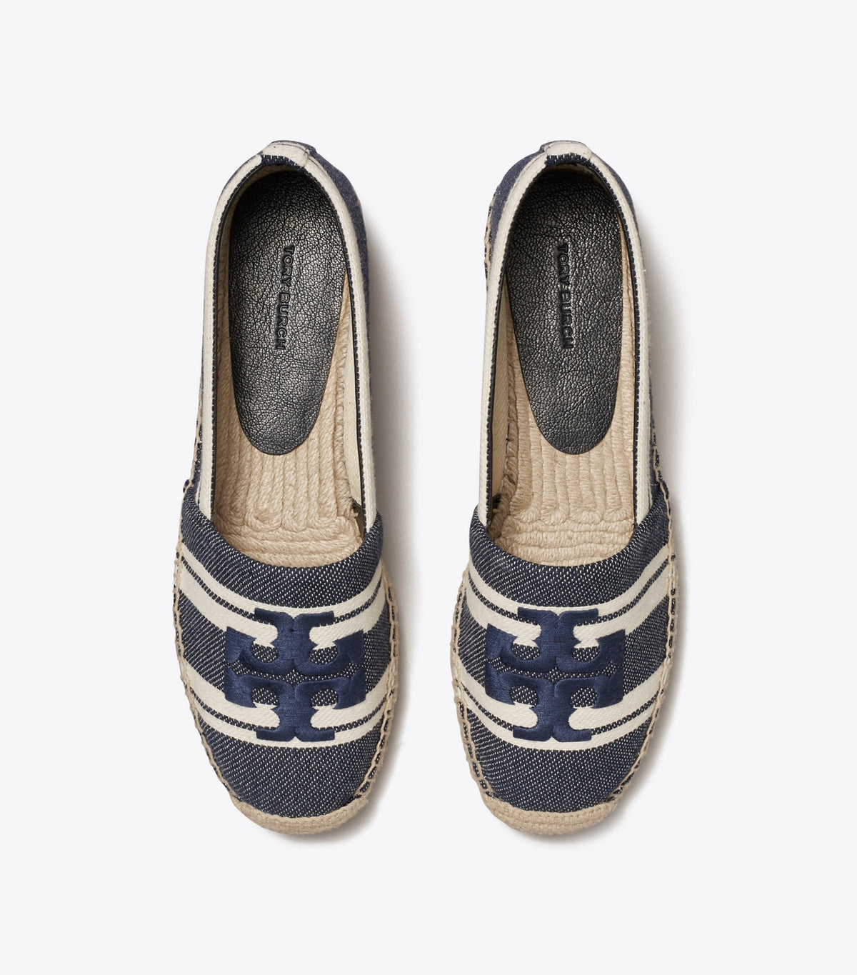 Tory Burch Double T Jacquard Espadrille - Blue Chiaro / Ash White