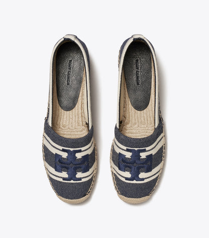 Tory Burch Double T Jacquard Espadrille - Blue Chiaro / Ash White