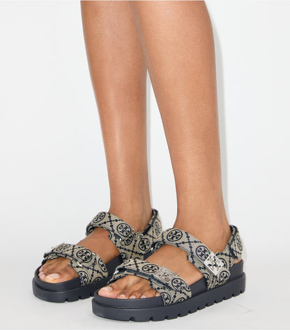 Tory Burch T Monogram Mellow Sport Sandal - T Monogram Perfect Navy