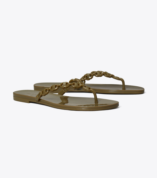 Tory Burch Gemini Link Jelly Flip-Flop - Moss Rock