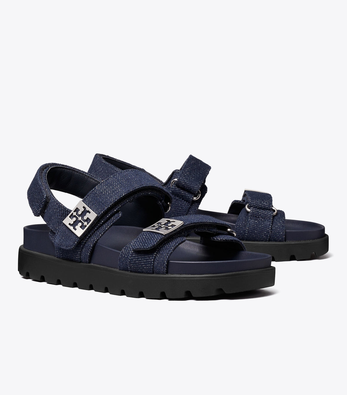 Tory Burch Mellow Sport Sandal - Midnight Denim / Navy / Silver