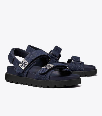 Tory Burch Mellow Sport Sandal - Midnight Denim / Navy / Silver