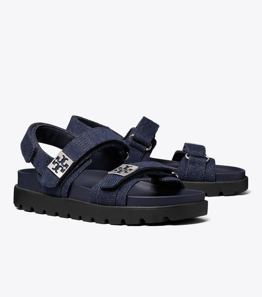 Tory Burch Mellow Sport Sandal - Midnight Denim / Navy / Silver